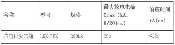 防电位反击箱规格参数